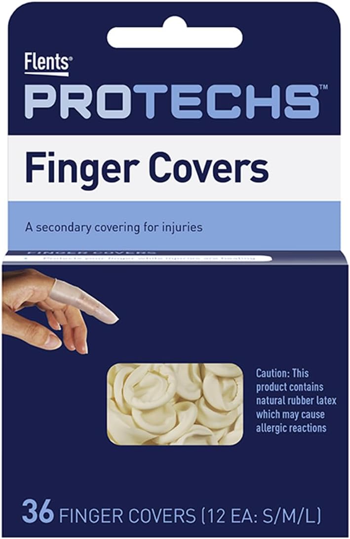 Flents PROTECHS Finger Covers - 108 Count Natural Rubber Latex Finger Cots for Injury Protection - Image 1